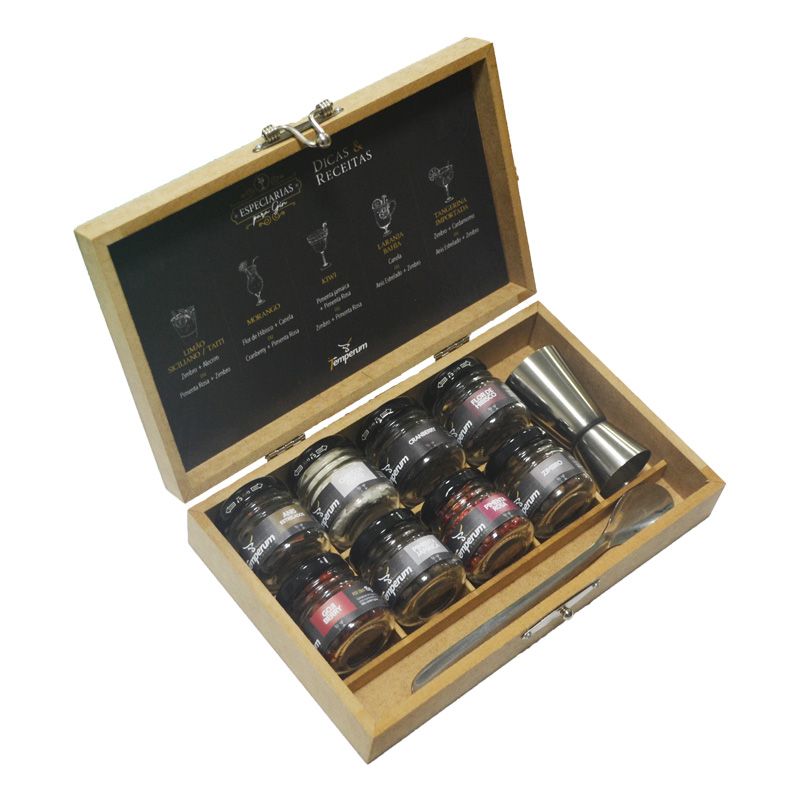 Kit Gin Tonica 8 Especiarias com Dosador e Colher de Inox