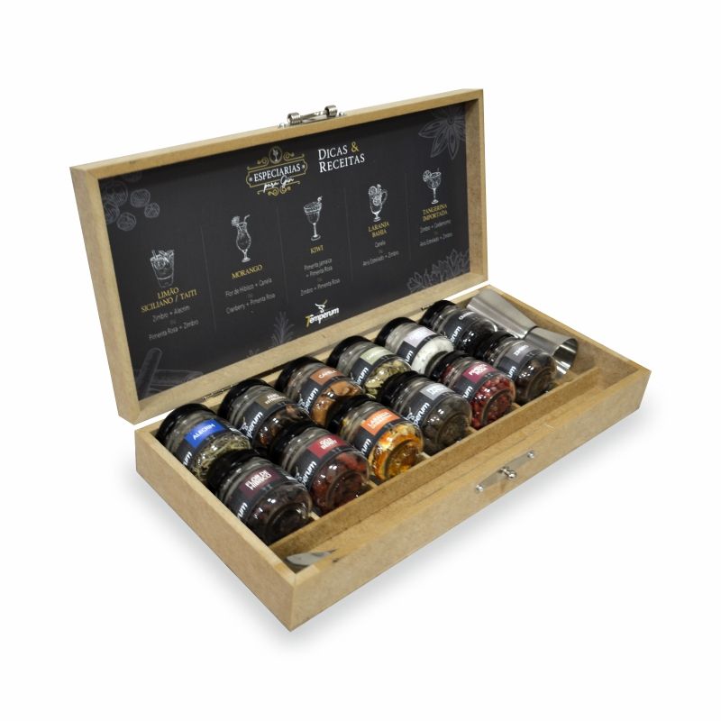 Kit Gin Tonica Completo 12 Especiarias com Dosador e Colher Bailarina de Inox